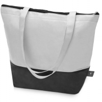 Сумка-холодильник «Reviver» с длинными ручками из нетканого переработанного материала RPET, белый/черный, синий/серый. Артикул о59050