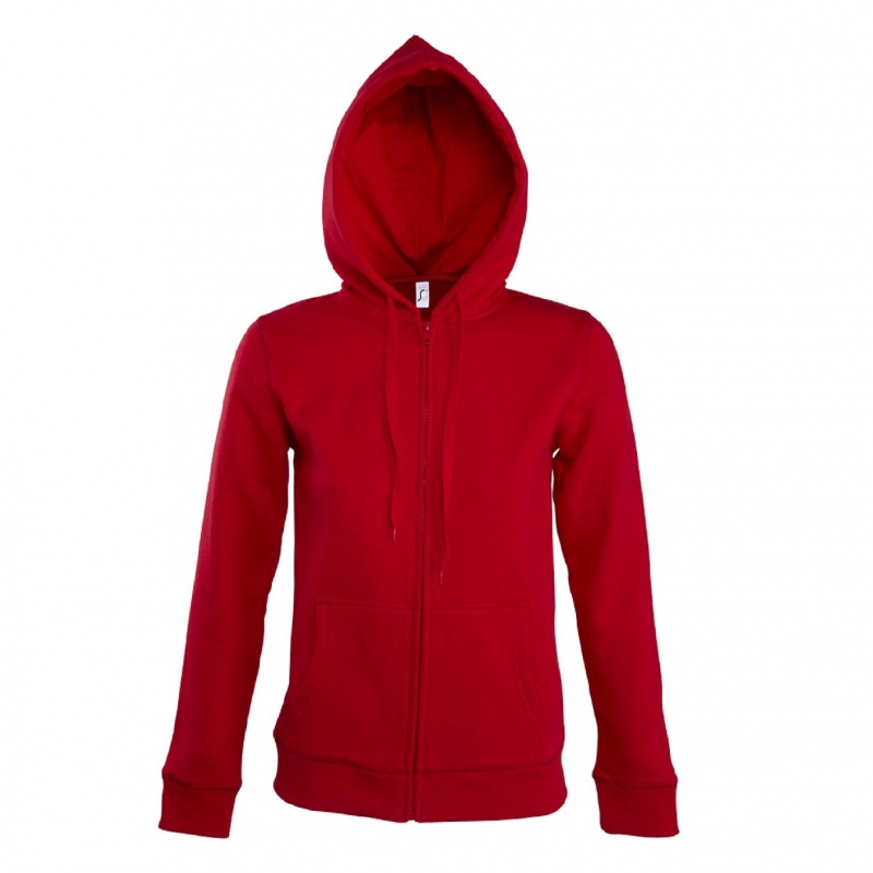 Толстовка женская на молнии с капюшоном Seven Women, красная, темно-синяя, серый меланж, черная. Артикул р5574