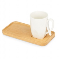 Чайная пара с бамбуковым блюдцем «Deny», белый. Артикул о871636