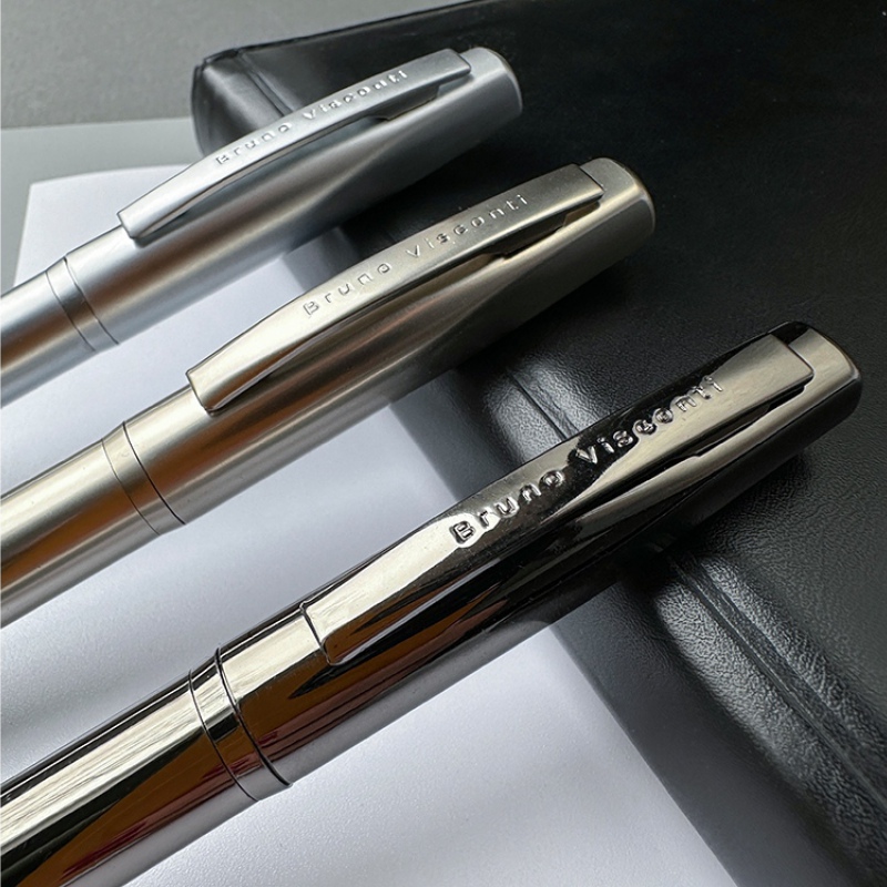 Ручка металлическая шариковая "Portofino", шампань, вороненая сталь, серебристый. Артикул о20-0251.0