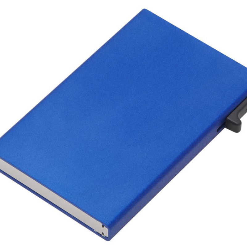 Картхолдер «Florence» с RFID-защитой, синий, оружейная сталь. Артикул о70060