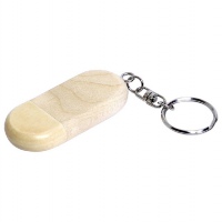 USB 2.0 - флешка на 16 Гб овальной формы и колпачком с магнитом, натурально-бежевый, натурально-коричневый. Артикул о7004.16