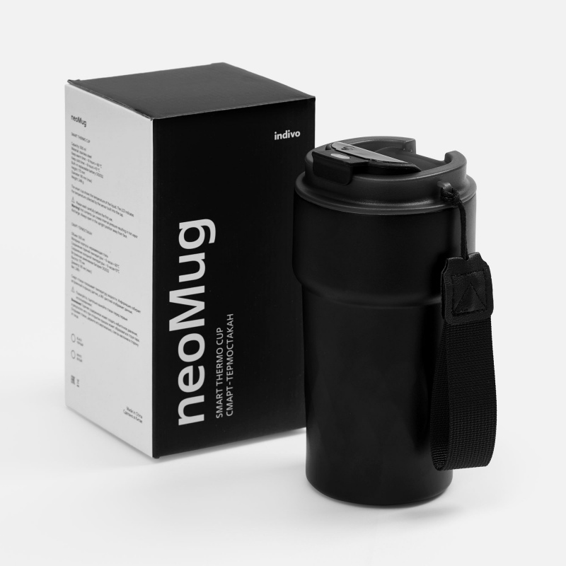 Смарт-термостакан neoMug, черный, белый. Артикул р18386