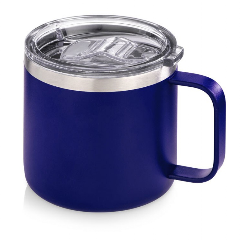 Стальная кружка с двойными стенками «Alaska», черный, белый, синий. Артикул о81500