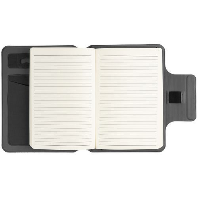 Органайзер с блокнотом и аккумулятором Oiro, синий, черный. Артикул р22001