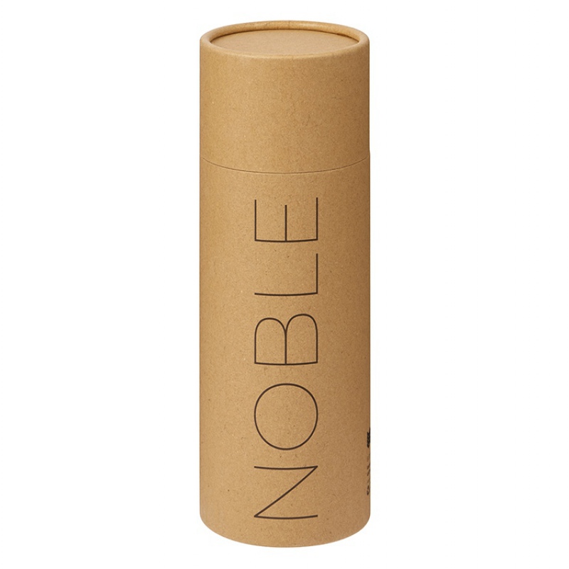 Вакуумная термокружка «Noble» с 360° крышкой-кнопкой, крафтовый тубус, черный, серебристый. Артикул о81300W