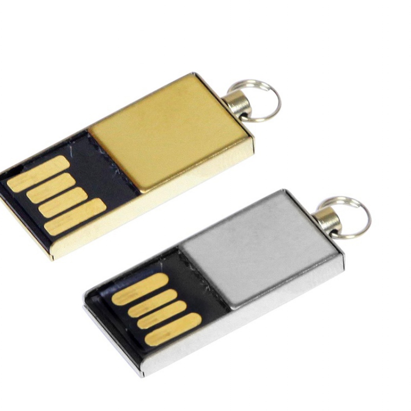 USB 2.0 - флешка мини на 64 Гб с мини чипом, золотистый, серебристый. Артикул о6009.64