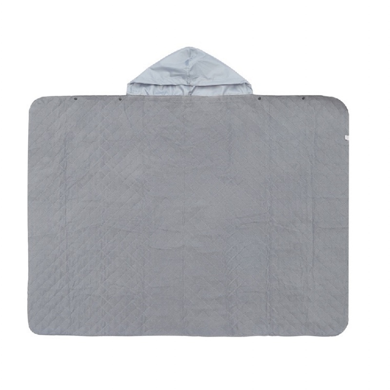 Плед-пончо 2-в-1 «Cappy» с капюшоном и мешком, темно-синий, серый, черный. Артикул о14251