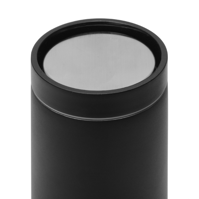 Вакуумная термокружка «Noble» с 360° крышкой-кнопкой, крафтовый тубус, черный, серебристый. Артикул о81300W