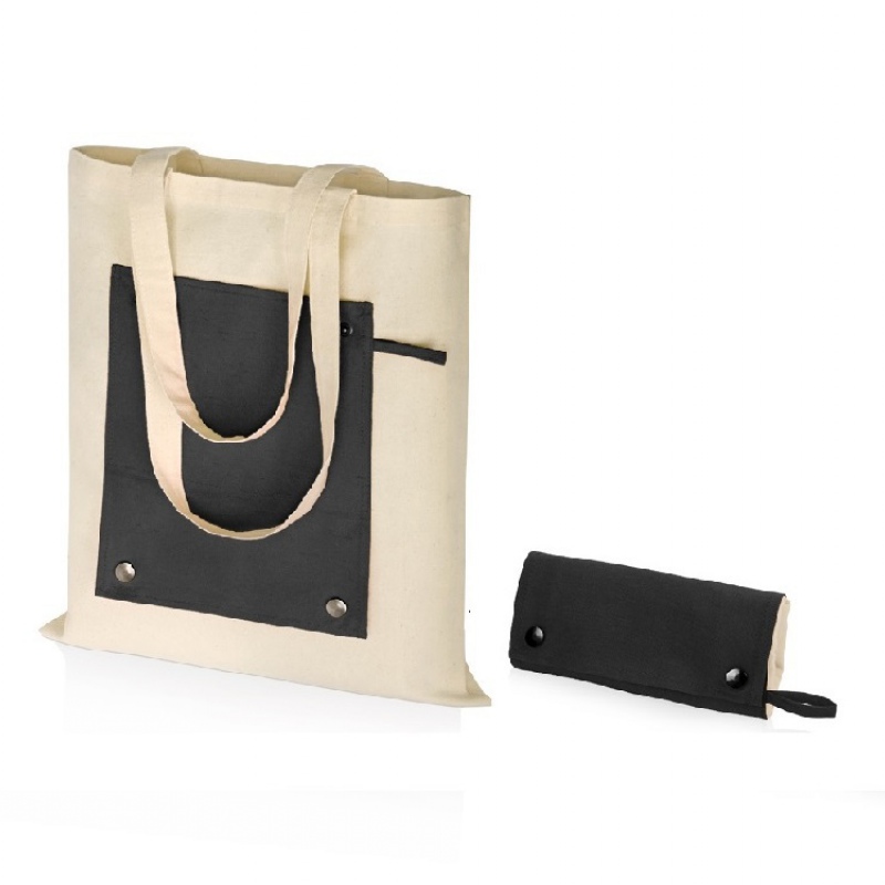 Складная хлопковая сумка для шопинга «Gross» с карманом, 180 г/м2, 6 цветов. Артикул о95510