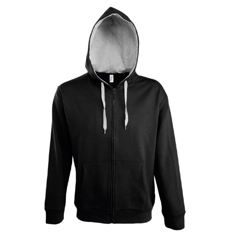 Толстовка мужская Soul men 290 с контрастным капюшоном. темно-синяя, ярко-синяя, белая, черная. Артикул р5234