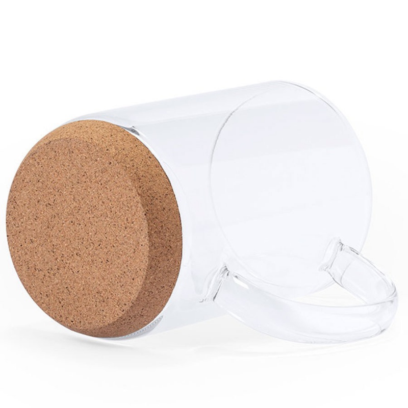 Кружка HINDRAS, боросиликатное стекло, дно пробковое дерево. Артикул и346865