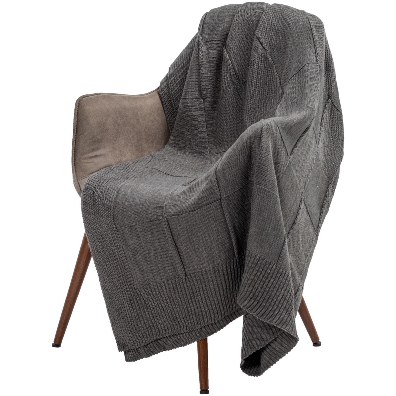 Плед Chess Queen, ver.2, серый меланж. Артикул р10444