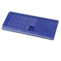 Линейка с игрой «Пятнашки», синяя, белая. Артикул о74950