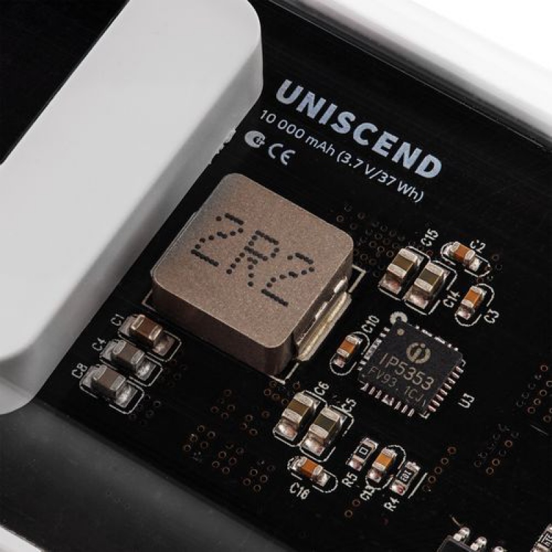 Аккумулятор c быстрой зарядкой Trellis Geek 10000 мАч, белый, темно-серый. Артикул р23108