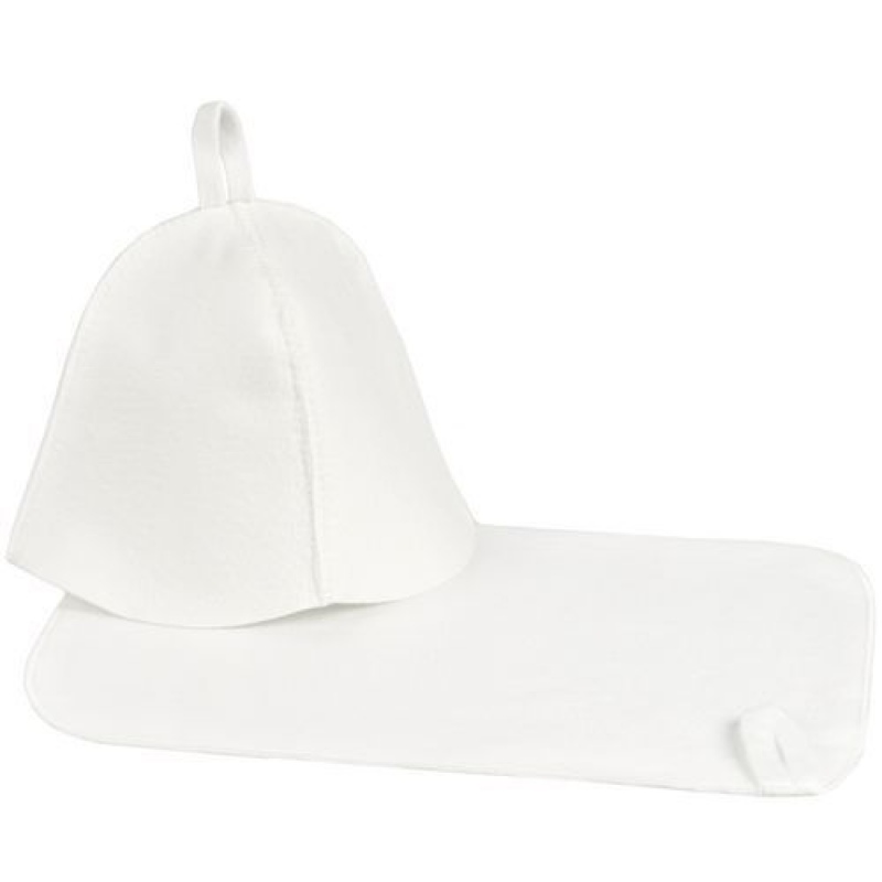 Набор для бани Heat Off с ковриком, серый, белый. Артикул р16952