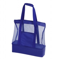 Пляжная сумка «Coolmesh» с изотермическим отделением, синий, черный. Артикул о93910