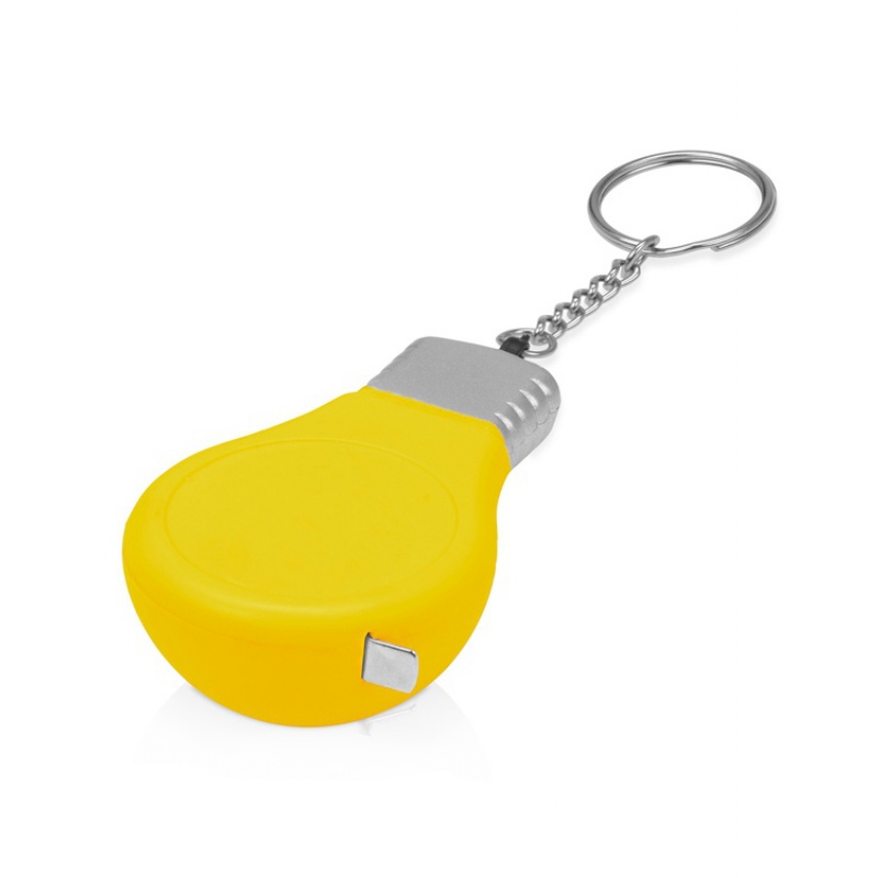 Брелок-рулетка для ключей «Лампочка», 1м, желтый, белый. Артикул о70952