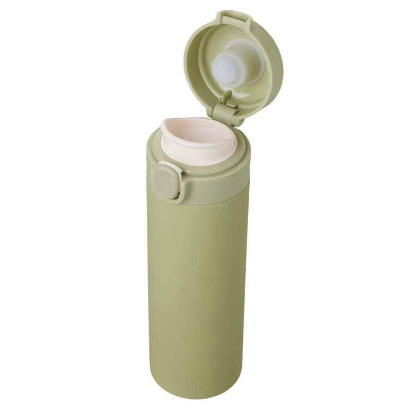 Вакуумная термокружка c кнопкой «Guard», soft-touch, 400 мл, тубус, 7 цветов. Артикул о82751