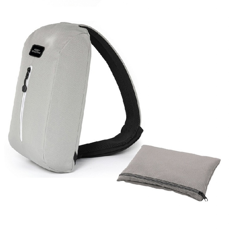 Сумка-слинг «Nomad» на одно плечо из переработанного пластика, серый, черный. Артикул о93607