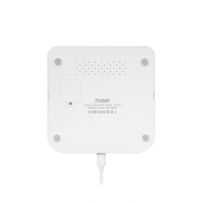 Зарядная станция с часами 15W Rigel, белая, черная. Артикул е223520