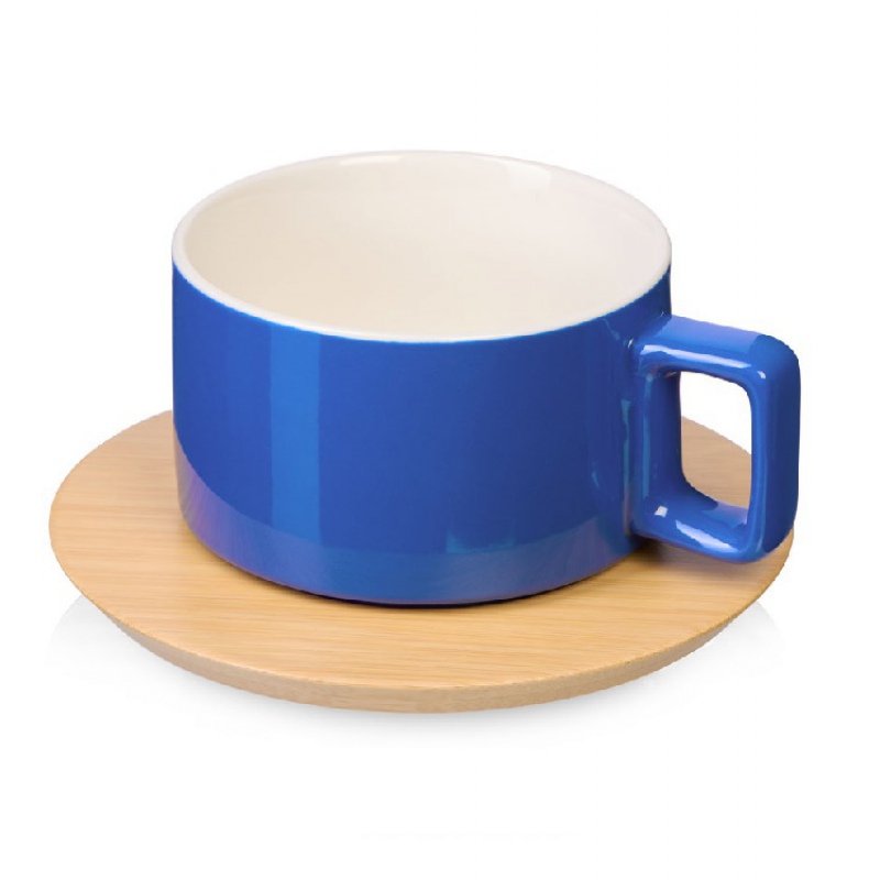 Чайная пара с бамбуковым блюдцем «Sheffield», 4 цвета. Артикул о87145