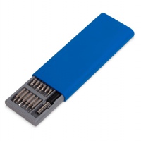 Отвертка с набором из 24 насадок «Bits», синий, черно-серый. Артикул о47340