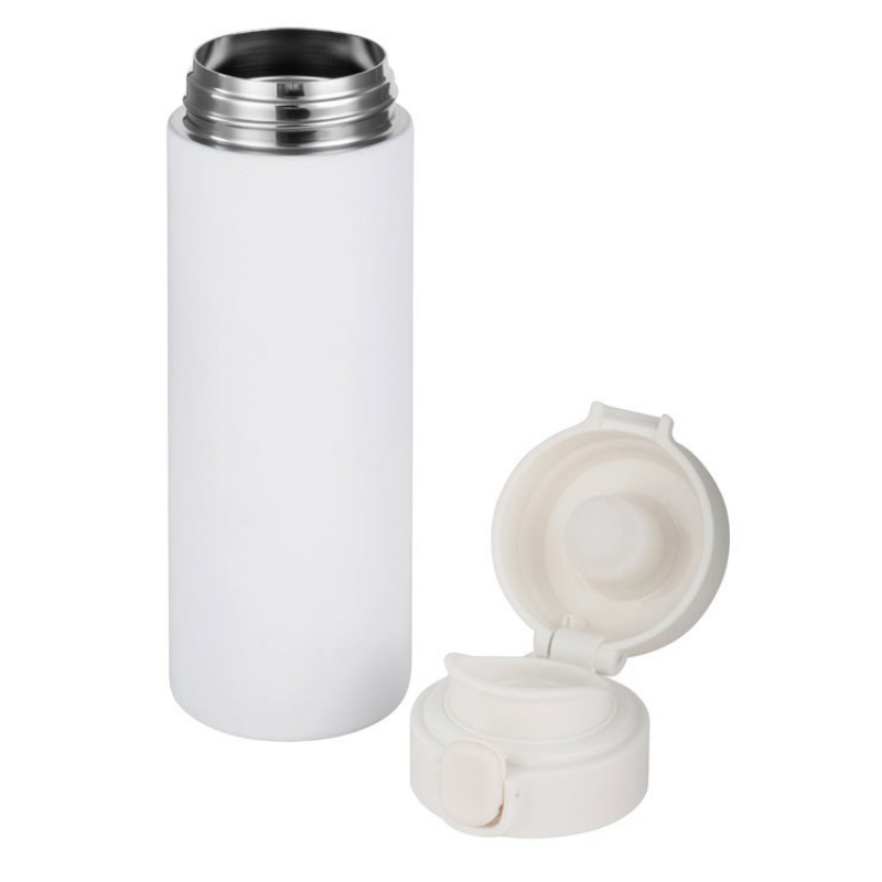 Вакуумная термокружка c кнопкой «Guard», soft-touch, 400 мл, тубус, 7 цветов. Артикул о82751