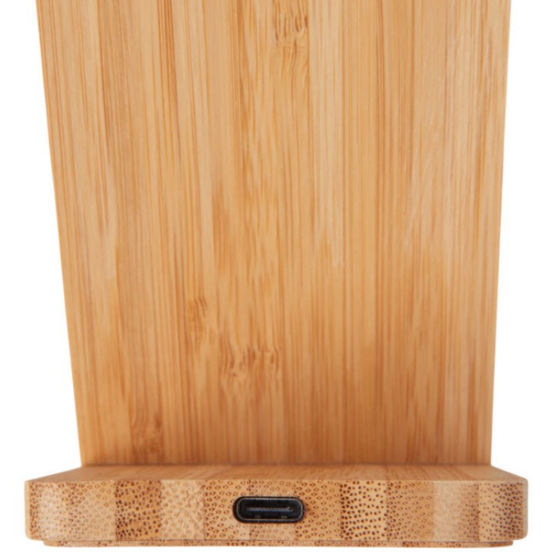 Беспроводное зарядное устройство 2-в-1 с подсветкой лого «Reedia S4», 15 Вт, черный/натуральный. Артикул о5911017