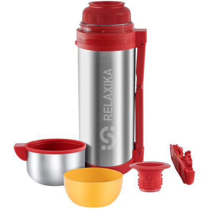 Термос для еды и напитков Relaxika 1800, стальной. Артикул р13795.10