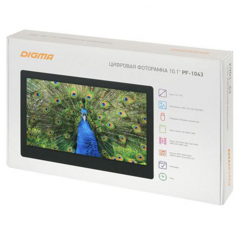 Цифровая фоторамка Digma PF-1043, черная, белая. Артикул р15391