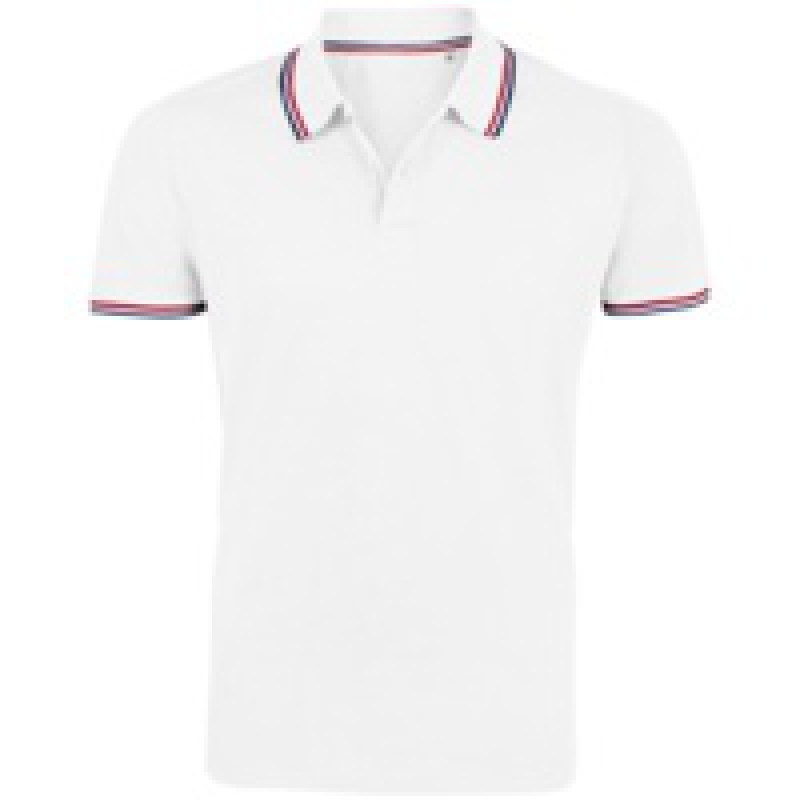 Рубашка поло мужская Prestige Men, темно-синяя, ярко-синяя, белая. Артикул р02949