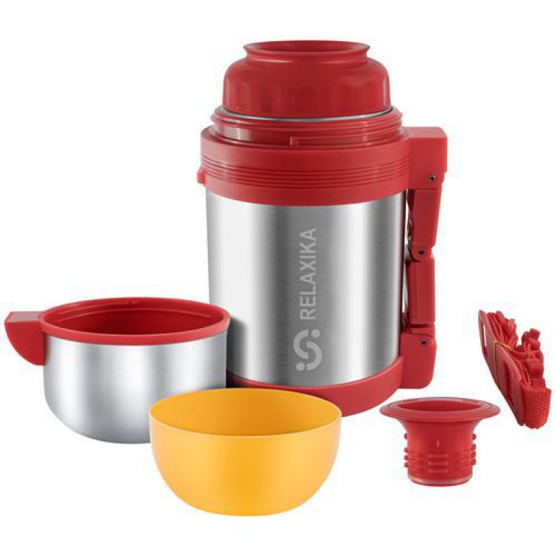 Термос для еды и напитков Relaxika 800, стальной. Артикул р13793.10