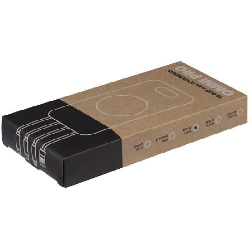 Внешний аккумулятор Omni Pro 10000 мАч, серый, белый, синий, черный. Артикул р25007