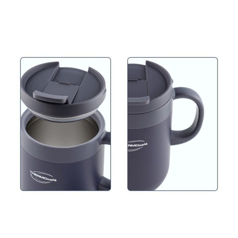 Термокружка THERMOcafe «TCCM-460SY», 460 мл, дымчато-синий, бежевый. Артикул о17072