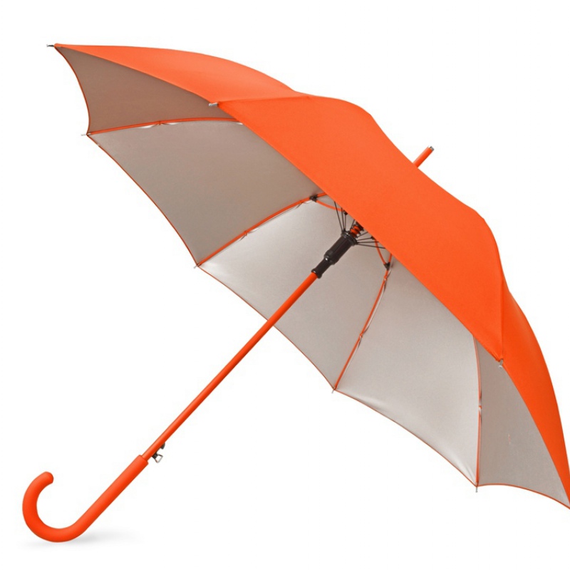 Зонт-трость «Silver Color», оранжевый/серебристый, синий/серебристый, красный/серебристый. Артикул о9890