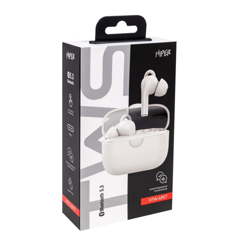 Наушники беспроводные TWS «Clarity» с шумоподавлением ENC, белый, черный. Артикул о52111