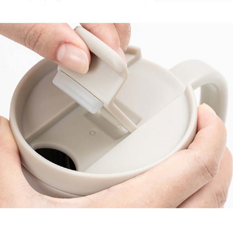 Термокружка THERMOcafe «TCCM-460SY», 460 мл, дымчато-синий, бежевый. Артикул о17072