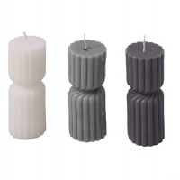 Набор свечей с гранями «Vela», темно-серый, серый, белый. Артикул о400262