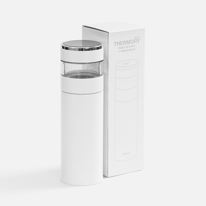 Смарт-бутылка с инфьюзером Thermory ver.2, черная, белая. Артикул р18731