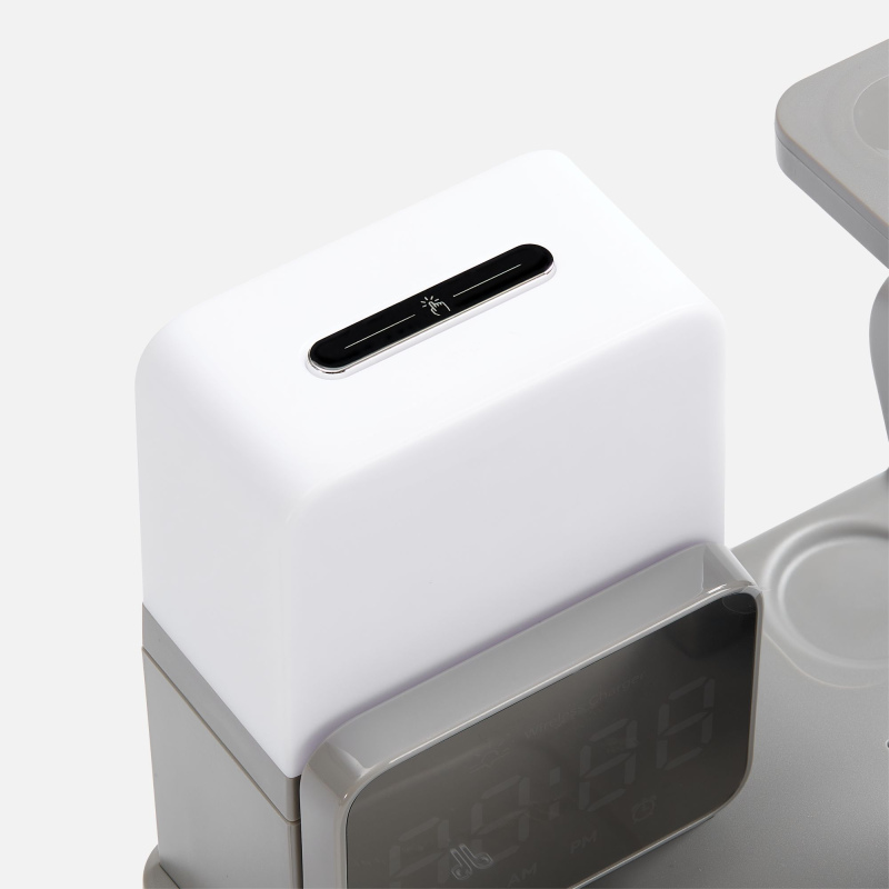 Зарядная станция с электронными часами и подсветкой Large Charge ver.3, серая. Артикул р18647.10