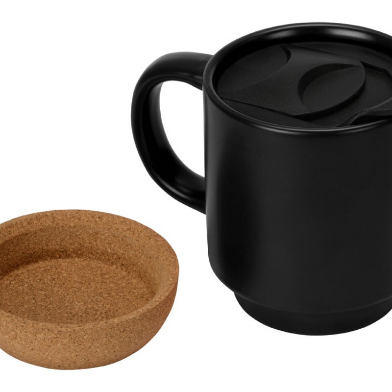 Кружка с пробковым дном и крышкой «Denpasar», 9 цветов. Артикул о87310