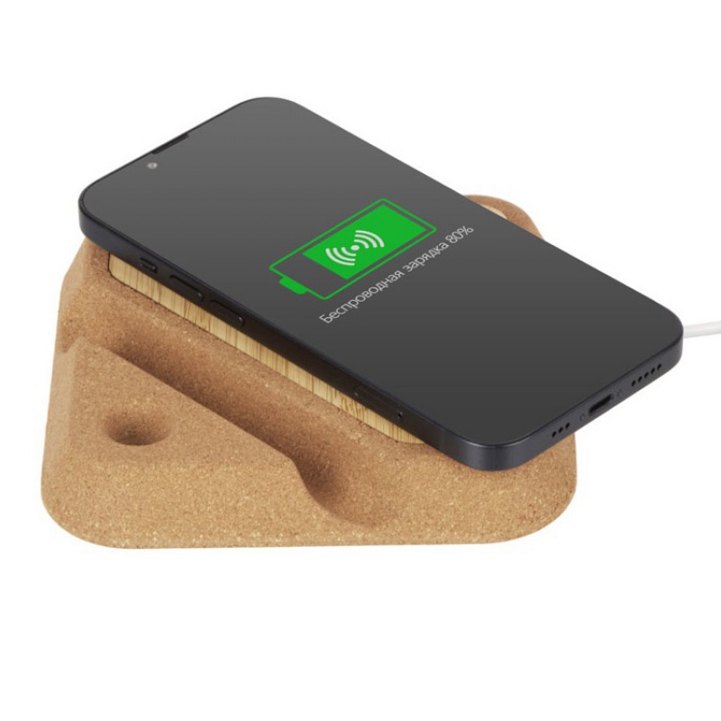 Беспроводное зарядное устройство «Tetra», 15 Вт, натуральный. Артикул о823030