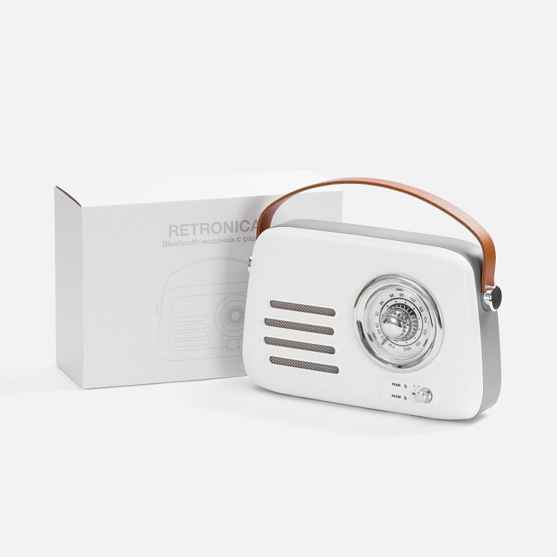 Bluetooth-колонка с радио Retronica, белая. Артикул р18751.60