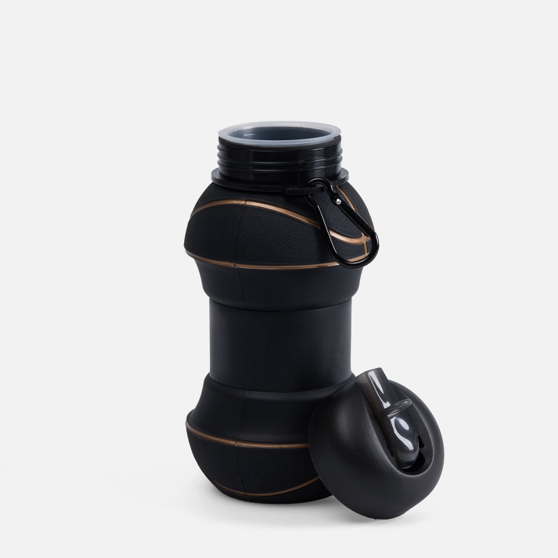 Складная бутылка для воды Basketball Flex, Football Flex, черная, белая с черным. Артикул р17492.63