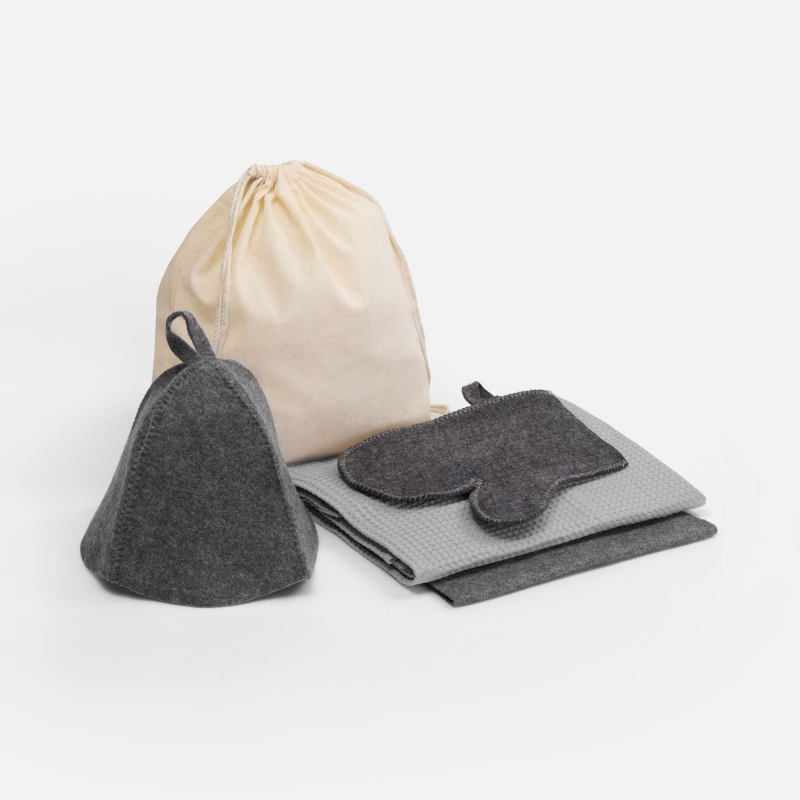 Банный набор Heat Therapy ver.2, мужской, темно-синий, светло-серый. Артикул р21037