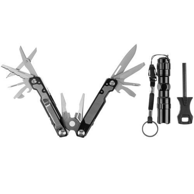Набор Forster: мультиинструмент, фонарик, огниво, черный. Артикул р13091.30