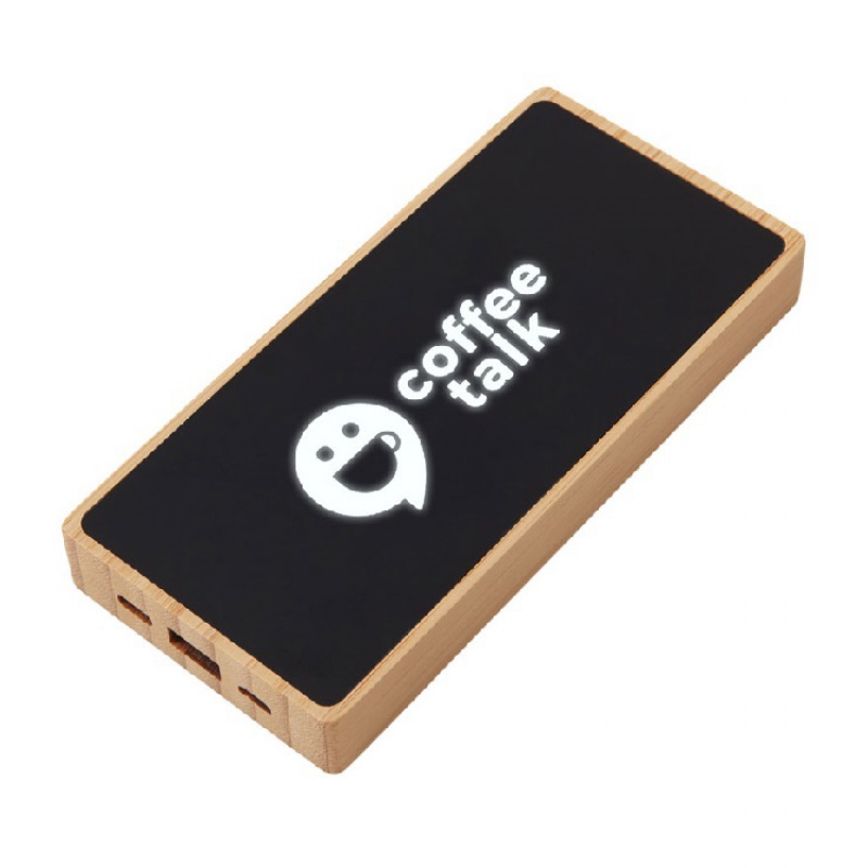 Внешний аккумулятор с подсветкой лого и солнечной панелью «Reedia S1», 10000 mAh, черный/натуральный. Артикул о5910967