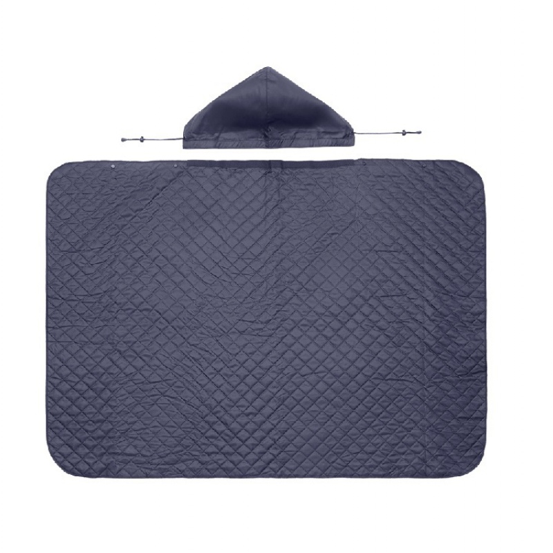 Плед-пончо 2-в-1 «Cappy» с капюшоном и мешком, темно-синий, серый, черный. Артикул о14251