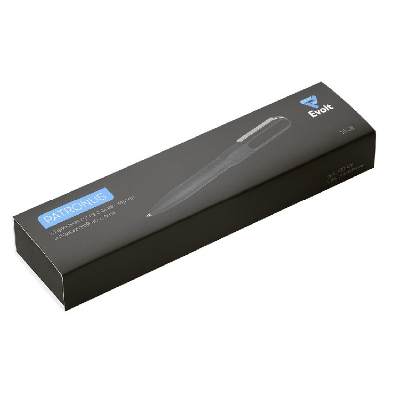 Ручка шариковая металлическая «Patronus» с флеш-картой на 16 Гб, матовый черный. Артикул о180926